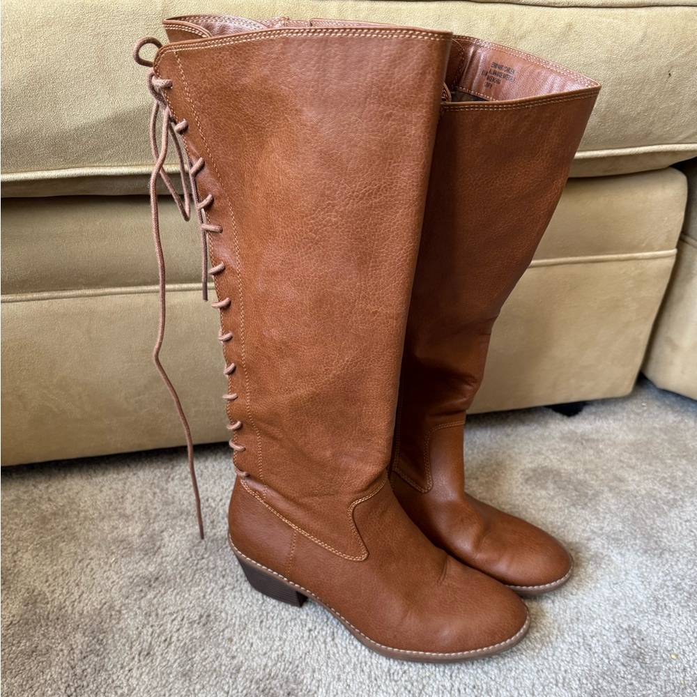 Brown Knee-High Leather Boots